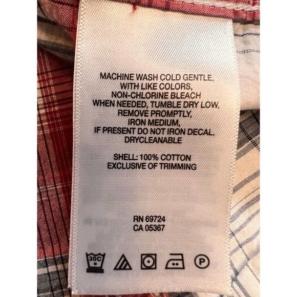 Columbia Mens Button-Up Shirt Red White Plaid Long Sleeve Collar Pocket Cotton M - Picture 5 of 8